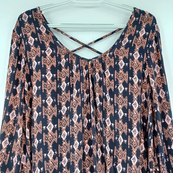 Billabong Tribal Print Shift Dress Women's XS Mini Boho Festival Hippie Beach - Picture 3 of 10